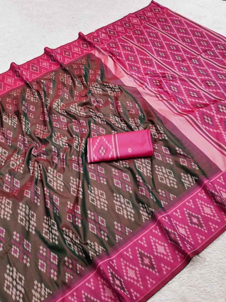 PREMIUM SILK BLEND IKKAT PATTERN WEVON SAREE
