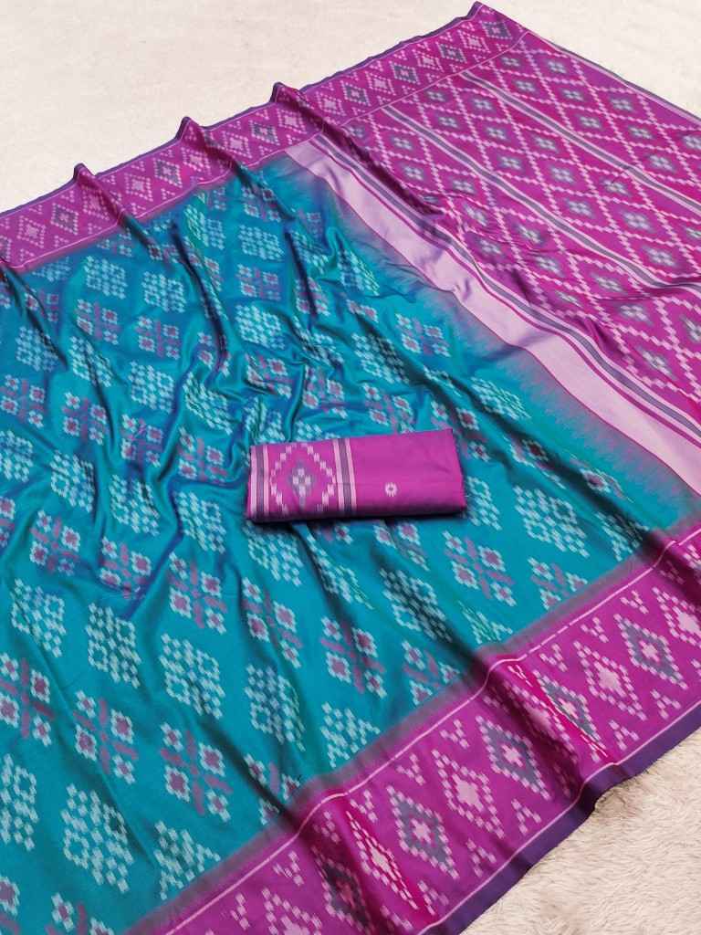 PREMIUM SILK BLEND IKKAT PATTERN WEVON SAREE