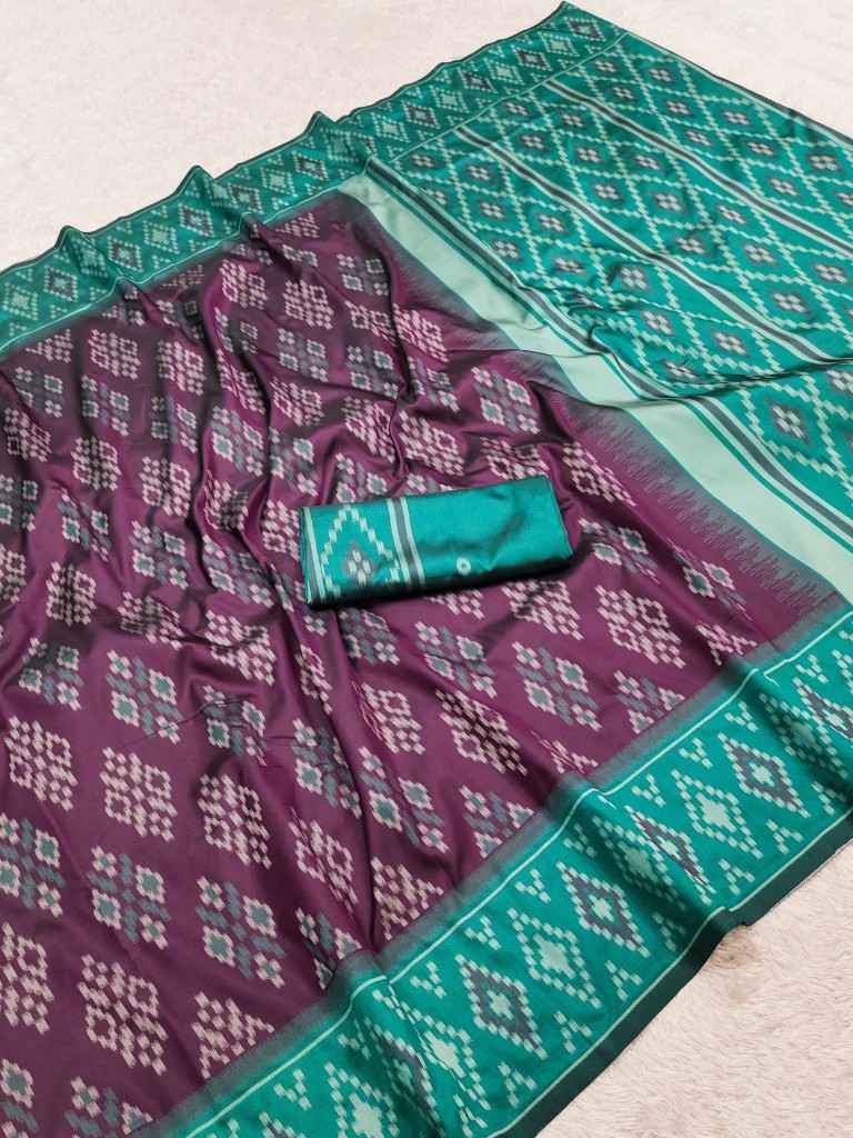 PREMIUM SILK BLEND IKKAT PATTERN WEVON SAREE