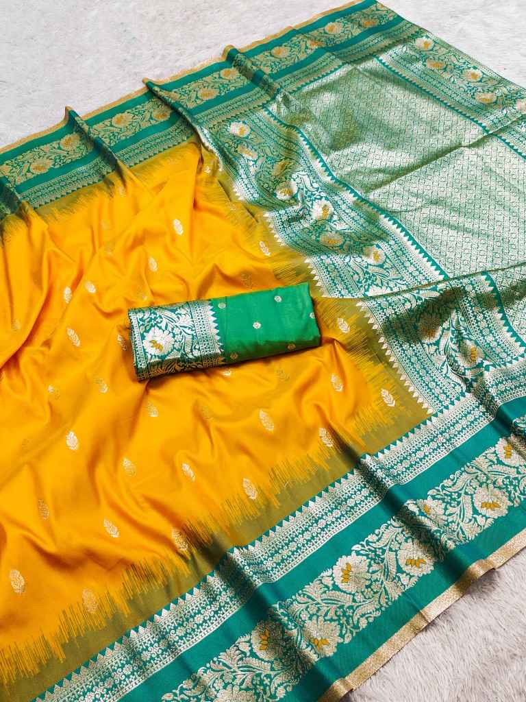 PREMIUM SOFT BANARASI SILK GOLD ZARI WEAVING SAREE 
