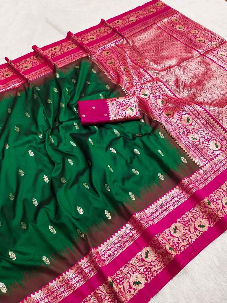 PREMIUM SOFT BANARASI SILK GOLD ZARI WEAVING SAREE 