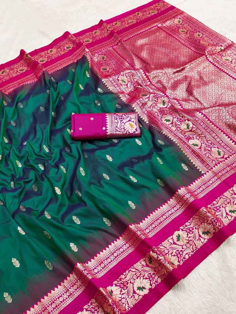 PREMIUM SOFT BANARASI SILK GOLD ZARI WEAVING SAREE 