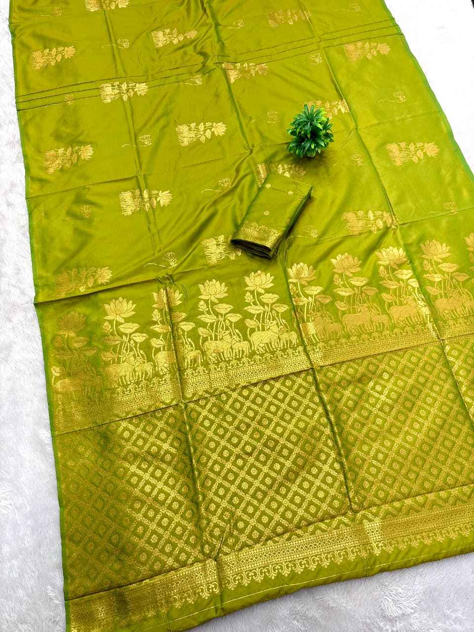 PURE BANARASI SILK SELF DELICATE ZARI WEAVING SAREE 5