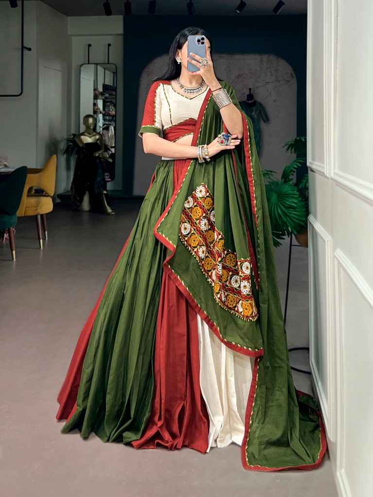 PURE COTTON GAMTHI WORK NAVRATRI LEHENGA CHOLI