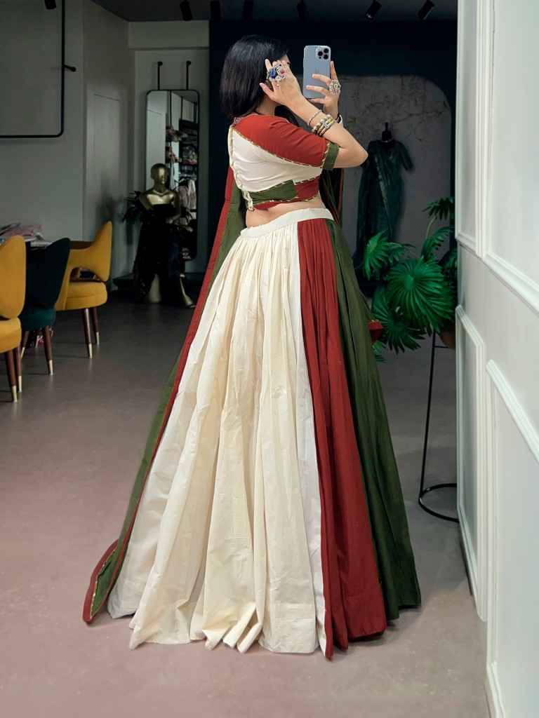 PURE COTTON GAMTHI WORK NAVRATRI LEHENGA CHOLI