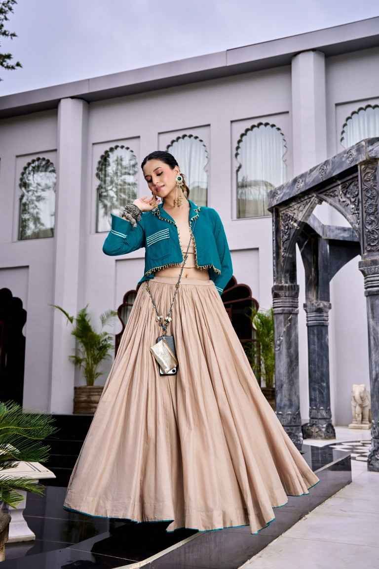 PURE COTTON KASHIDA AND GAMTHI WORK NAVRATRI LEHENGA CHOLI
