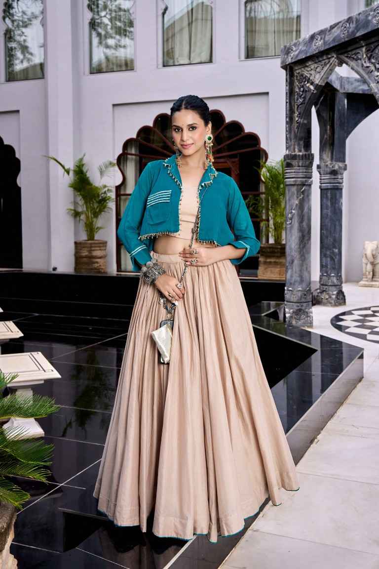 PURE COTTON KASHIDA AND GAMTHI WORK NAVRATRI LEHENGA CHOLI