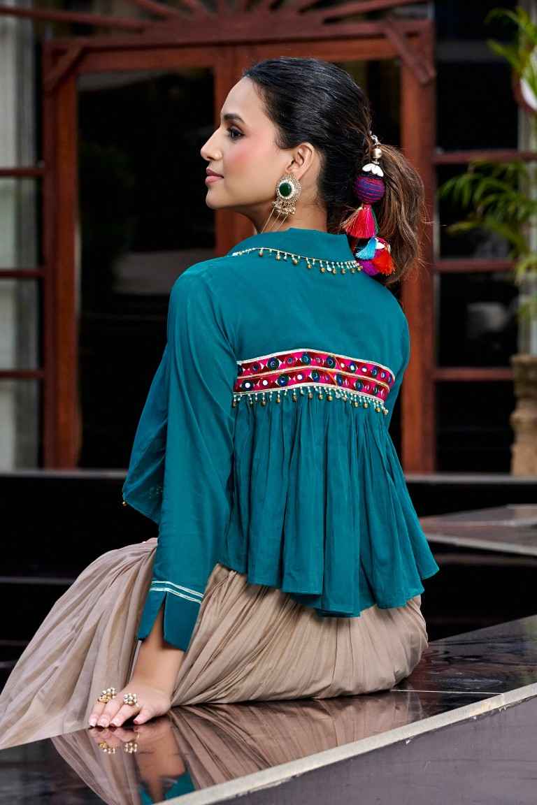 PURE COTTON KASHIDA AND GAMTHI WORK NAVRATRI LEHENGA CHOLI