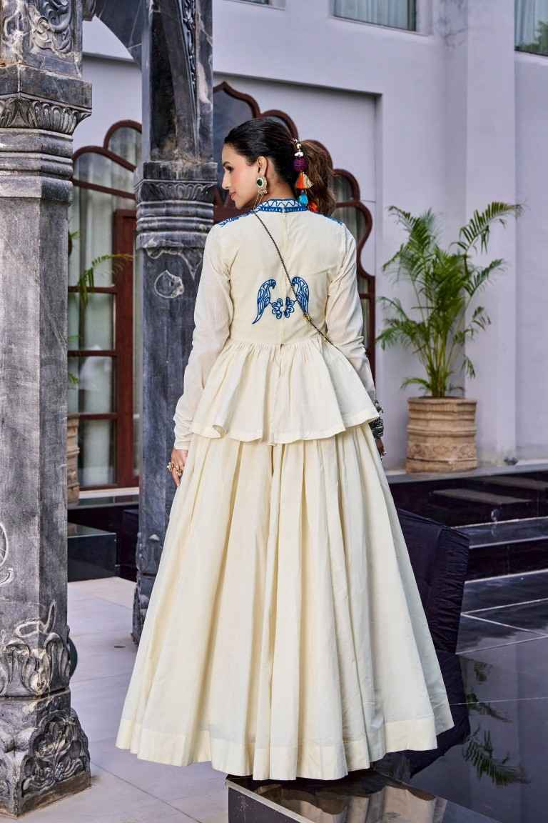 PURE COTTON KASHIDA AND GAMTHI WORK NAVRATRI LEHENGA CHOLI