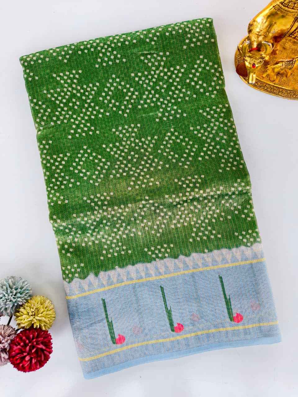 PURE CRUSH FABRIC PAITHANI PICHWAI PRINTED SAREE