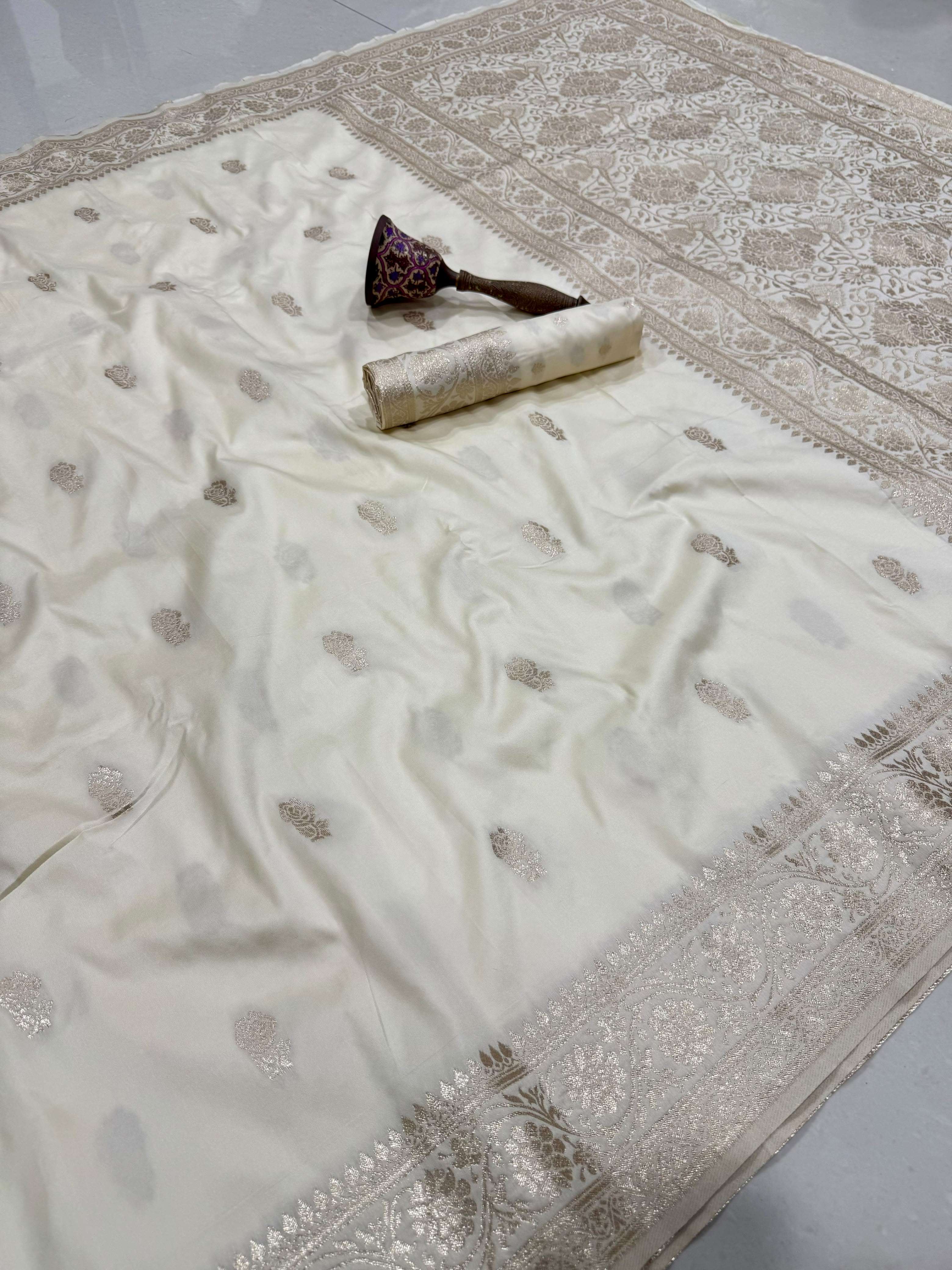 PURE HEAVY BANARASI SILK GOLD JARI WEAVING SAREE 2