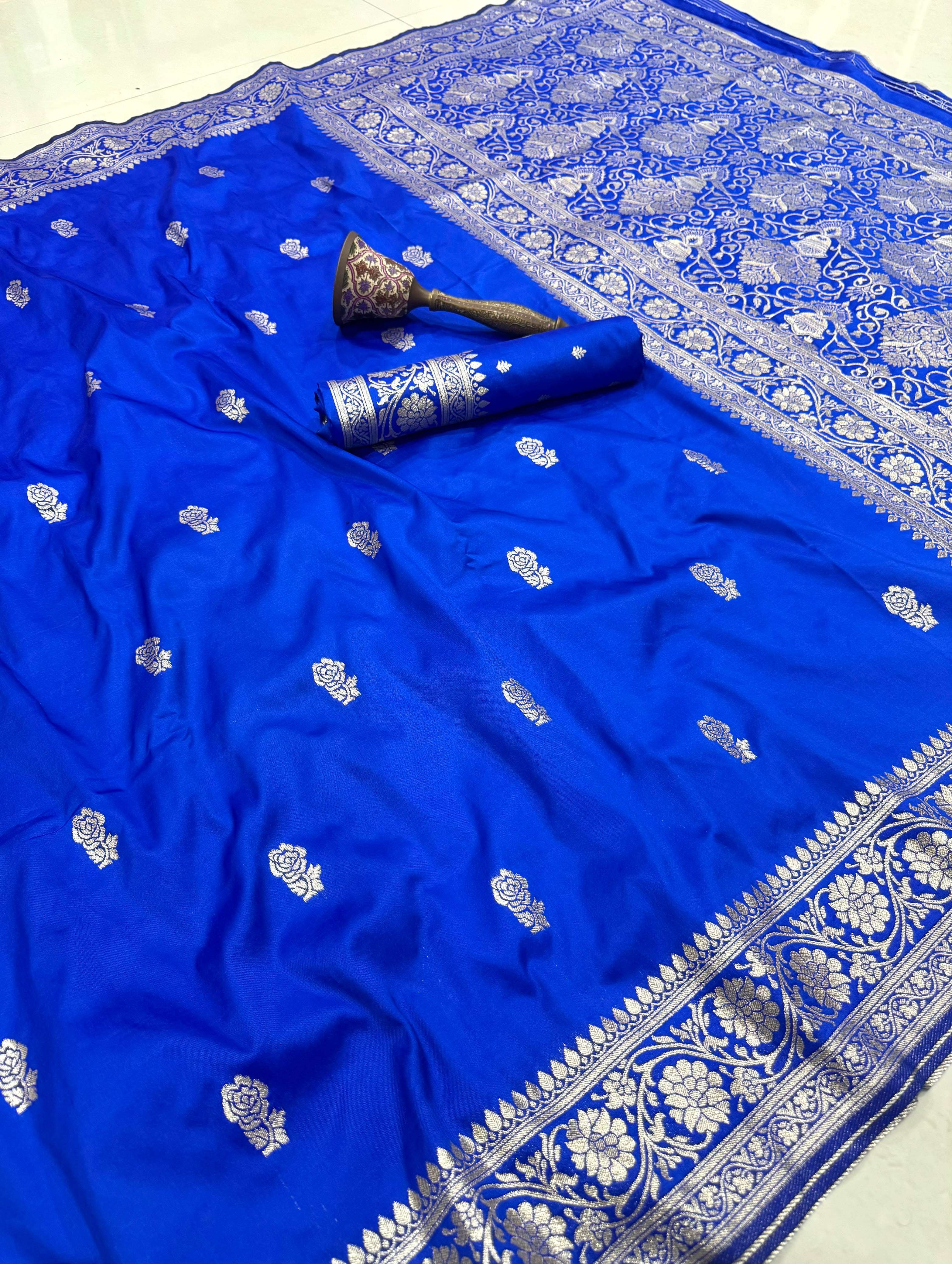 PURE HEAVY BANARASI SILK GOLD JARI WEAVING SAREE 2
