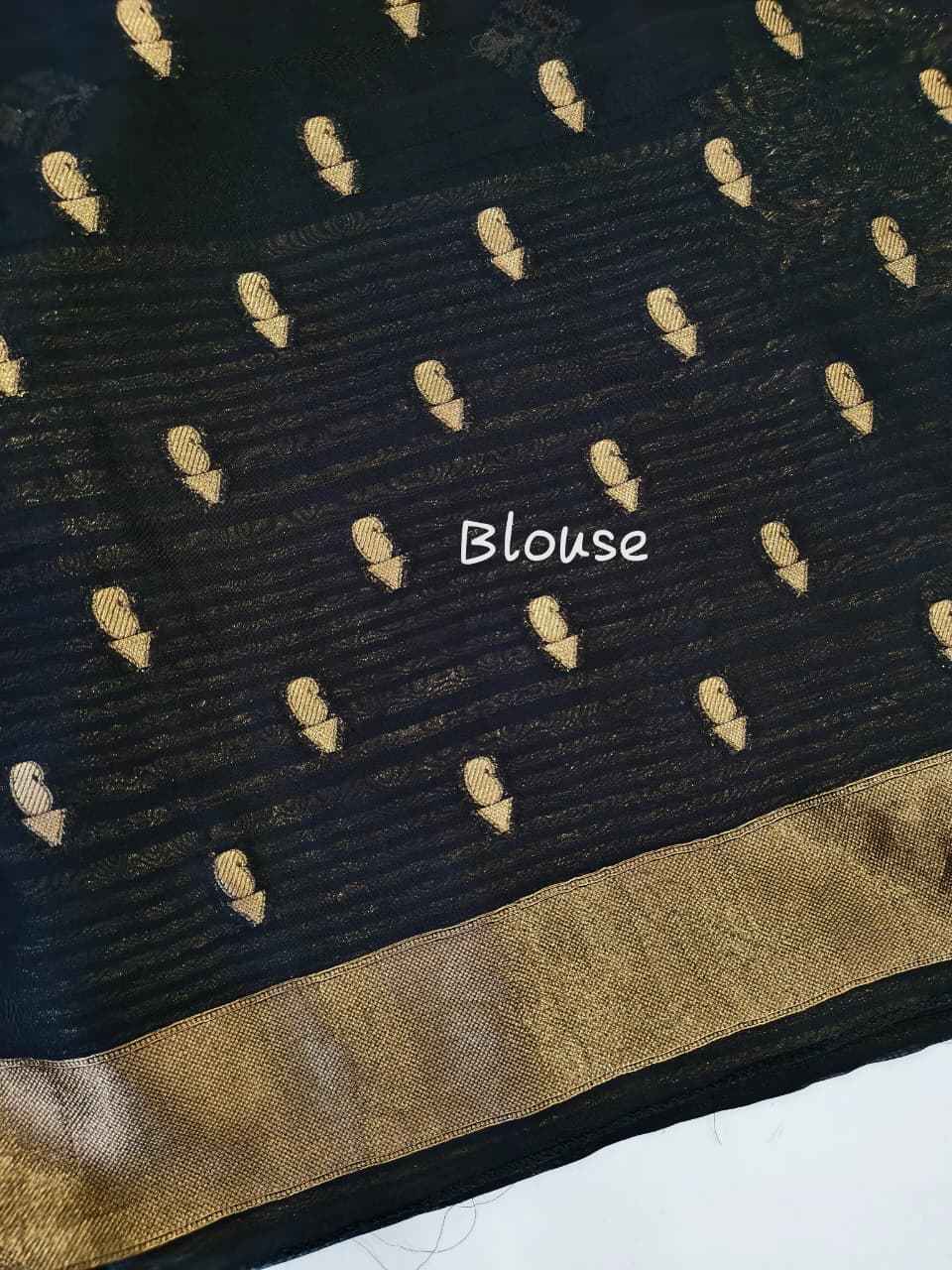 PURE SOFT H.O FLOWER GOLD ZARI WEAVING SAREE 