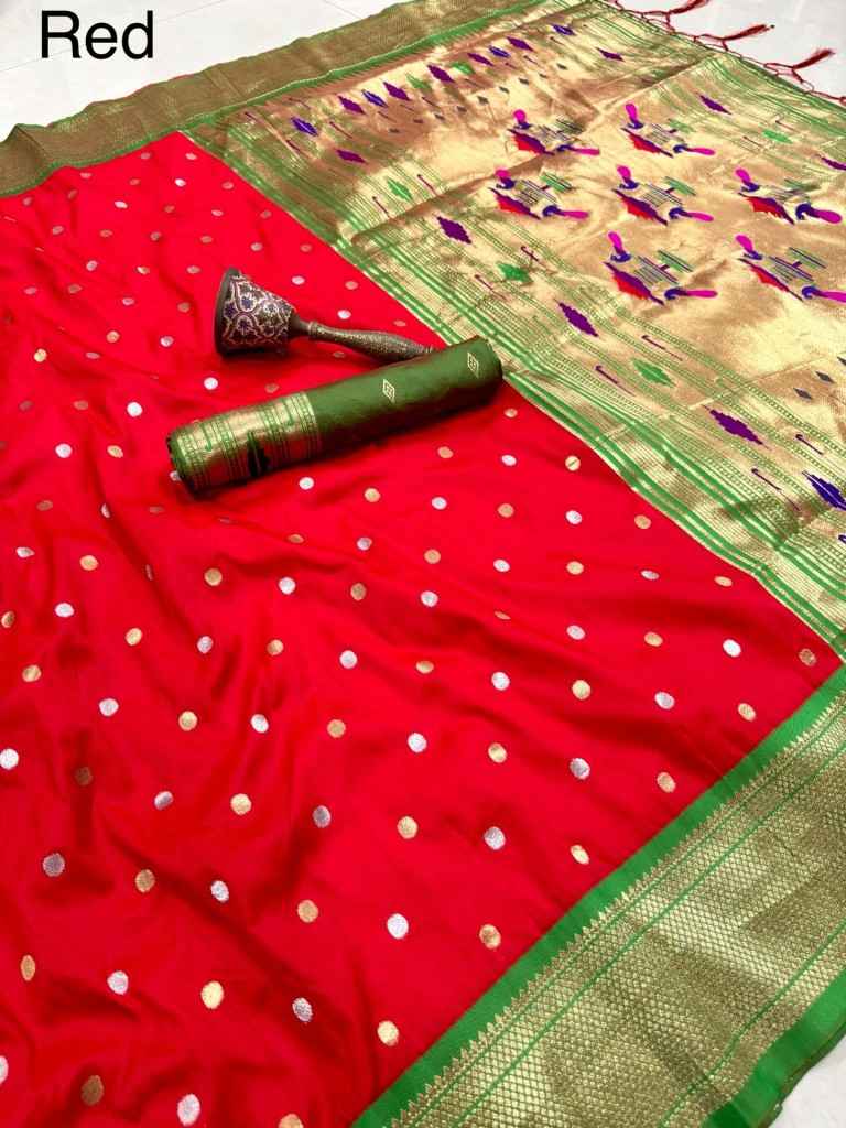 PURE SOFT KANCHIVRAM PAITHANI SILK SILVER GOLD ZARI WEAVING SAREE