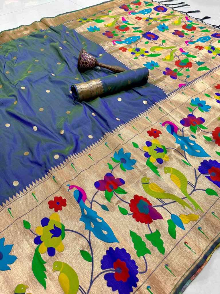 PURE SOFT KANCHIVRAM PETHANI SILK ZARI WEAVING SAREE 1 