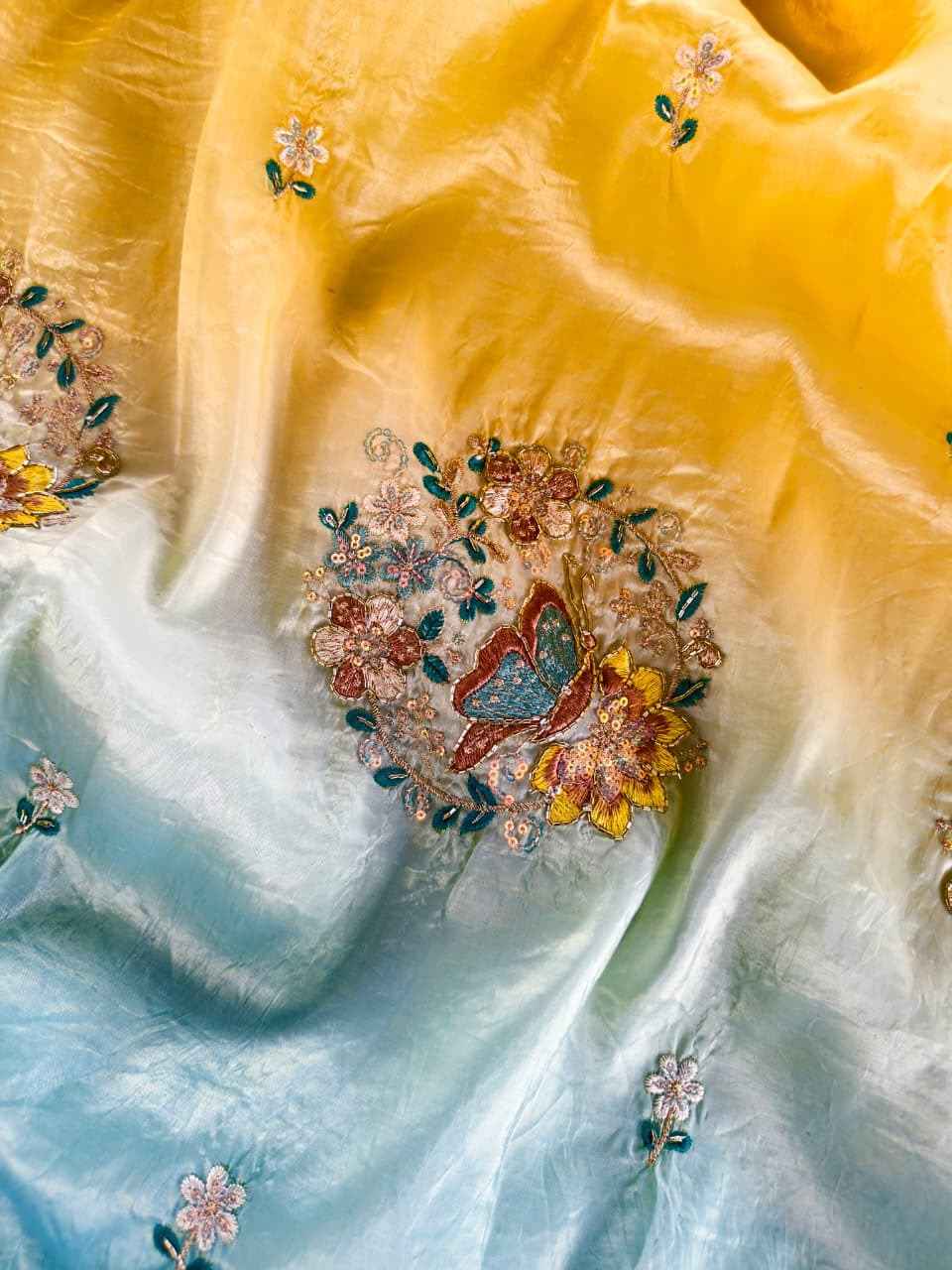 PURE SOFT PEDDING SEQUENCE HANDWORK SAREE