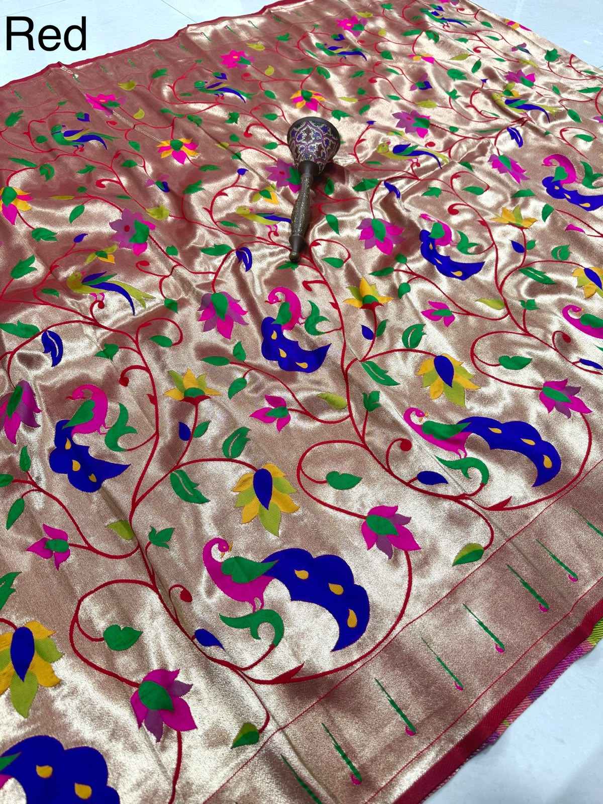 SOFT BANARASI PAITHANI SILK ZARI WEAVING UNSTICH LAHENGA CHOLI 1