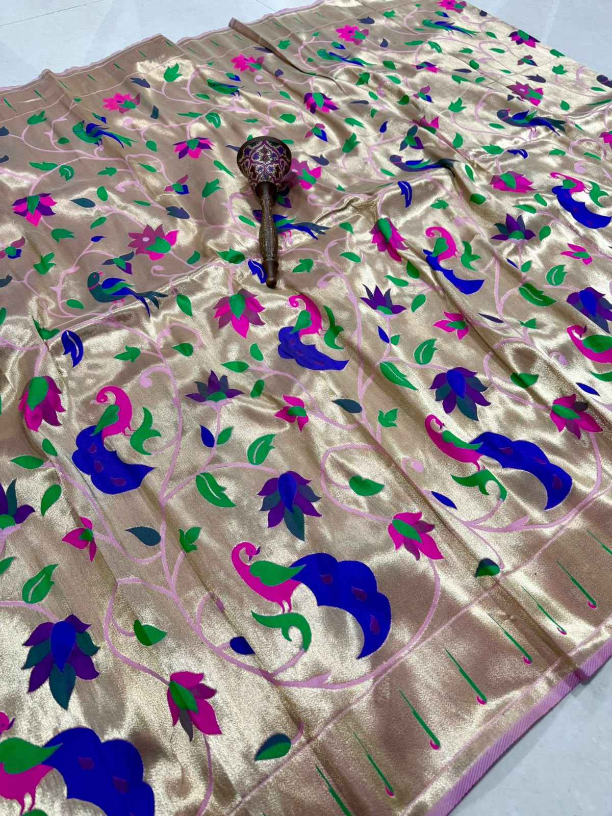 SOFT BANARASI PAITHANI SILK ZARI WEAVING UNSTICH LAHENGA CHOLI 1