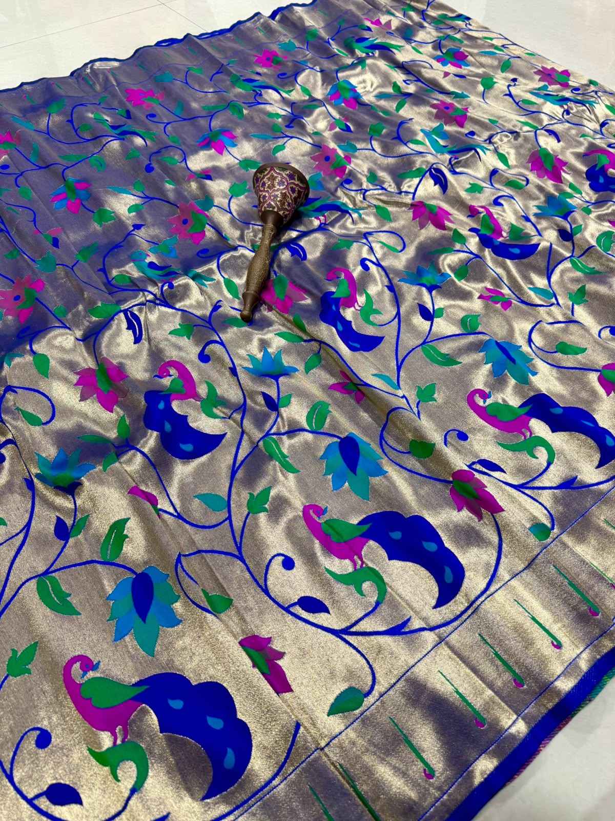 SOFT BANARASI PAITHANI SILK ZARI WEAVING UNSTICH LAHENGA CHOLI 1