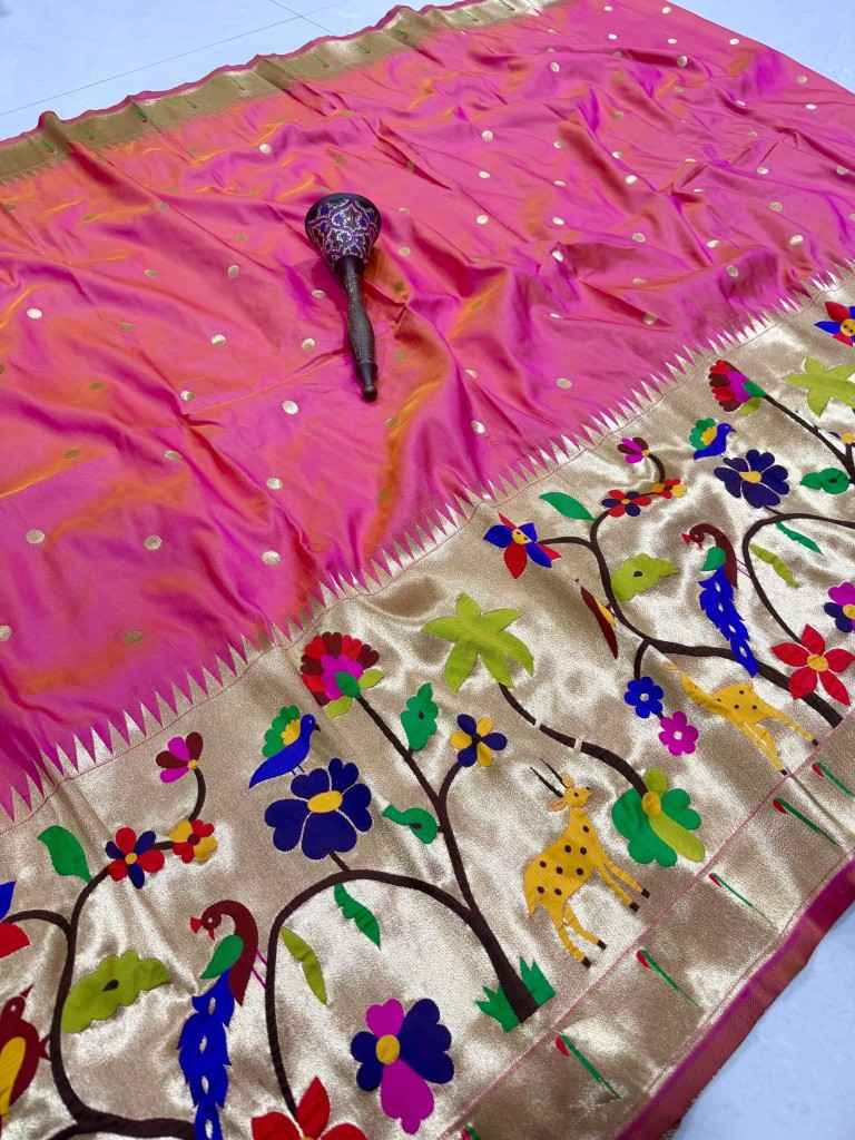 SOFT BANARASI PAITHANI SILK ZARI WEAVING UNSTICH LAHENGA CHOLI