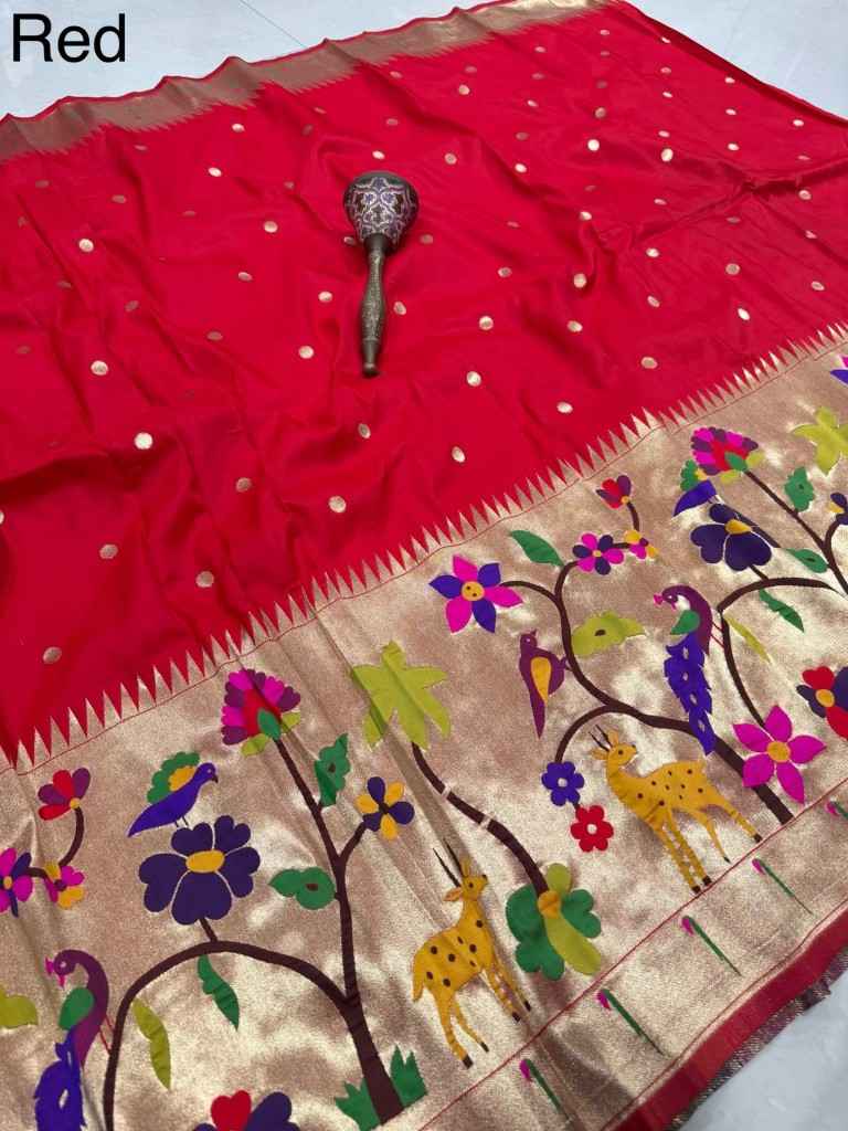 SOFT BANARASI PAITHANI SILK ZARI WEAVING UNSTICH LAHENGA CHOLI