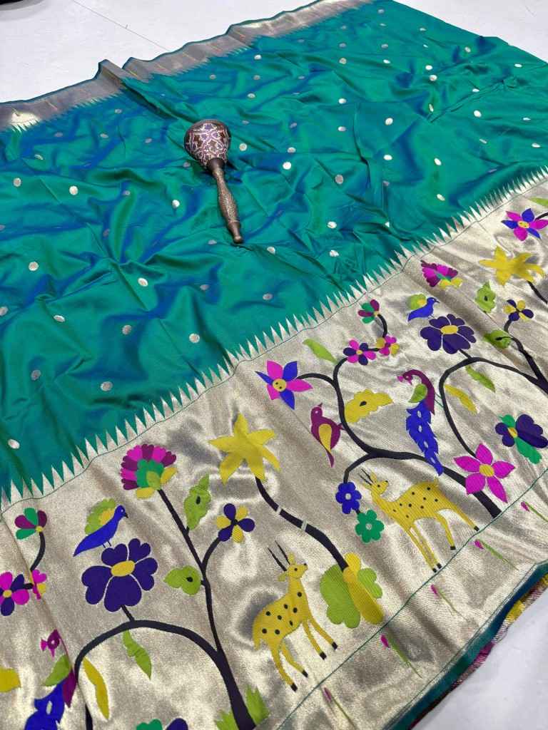 SOFT BANARASI PAITHANI SILK ZARI WEAVING UNSTICH LAHENGA CHOLI