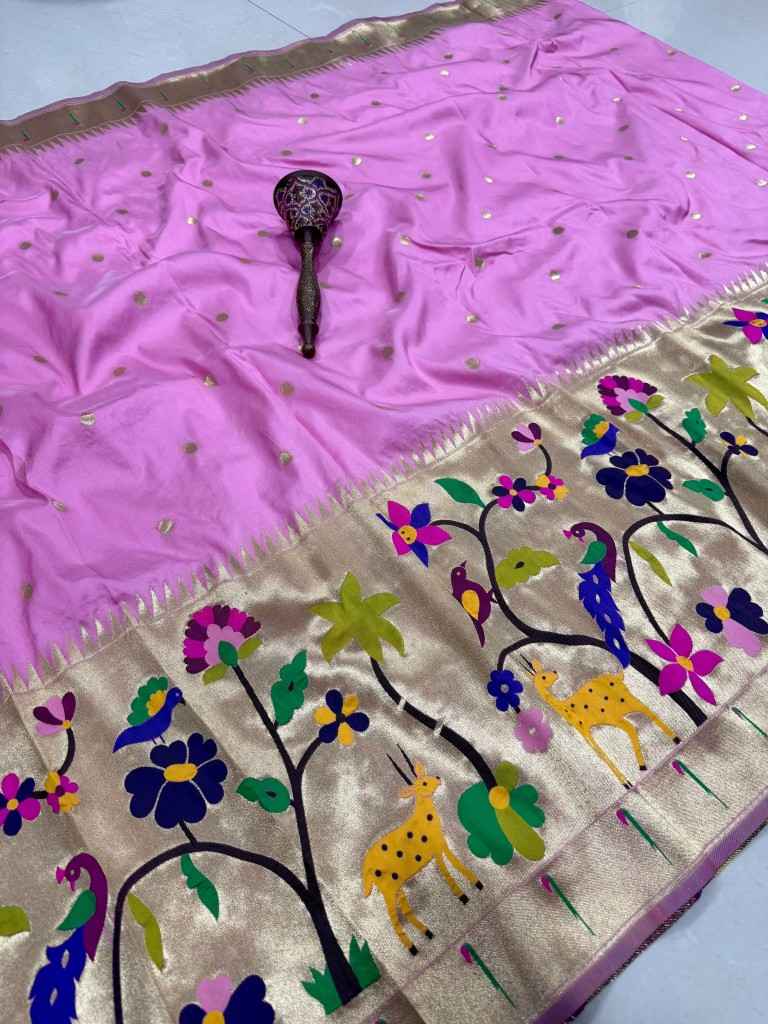 SOFT BANARASI PAITHANI SILK ZARI WEAVING UNSTICH LAHENGA CHOLI