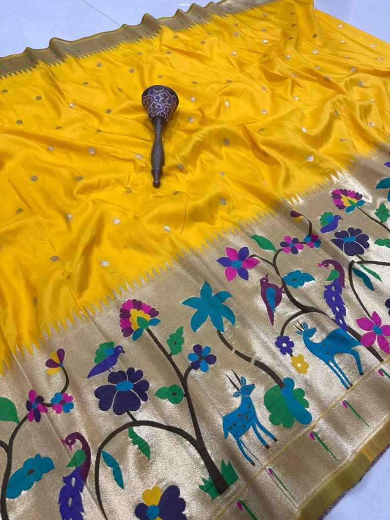 SOFT BANARASI PAITHANI SILK ZARI WEAVING UNSTICH LAHENGA CHOLI