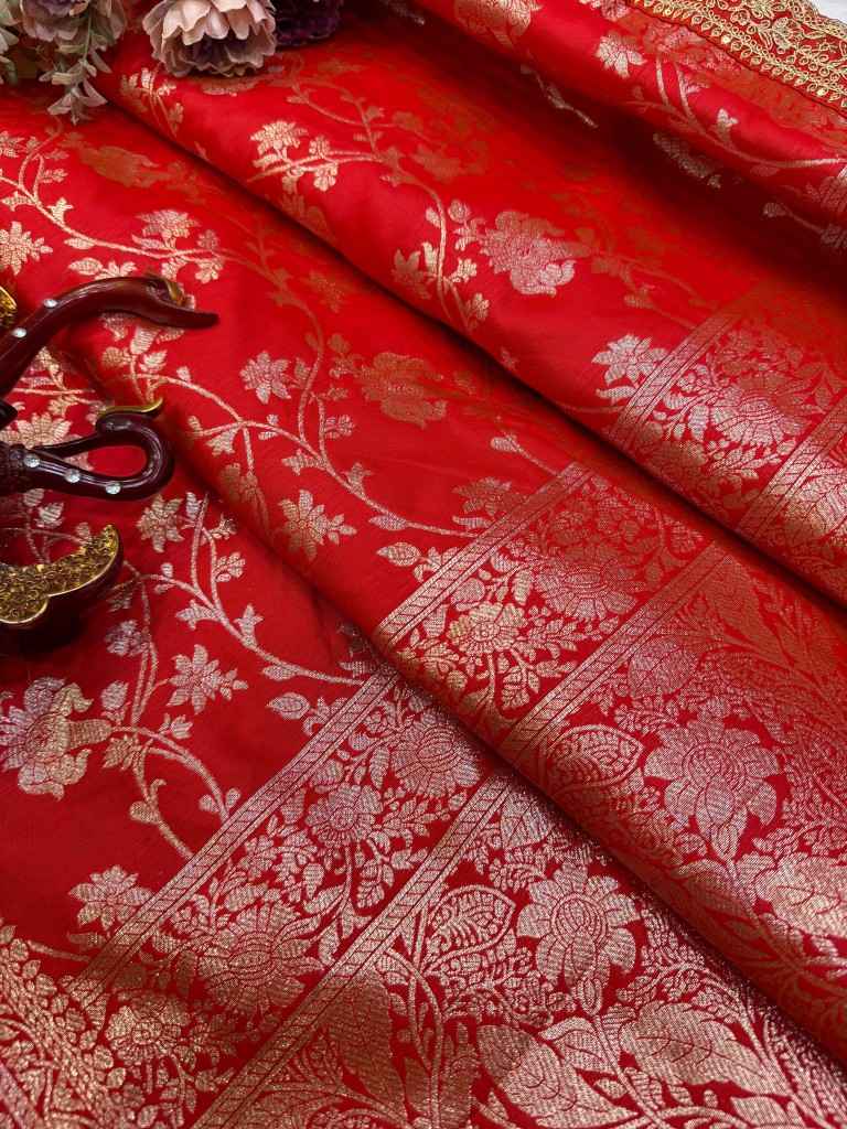 SOFT BANARASI SILK EMBROIDERY WORK SAREE 