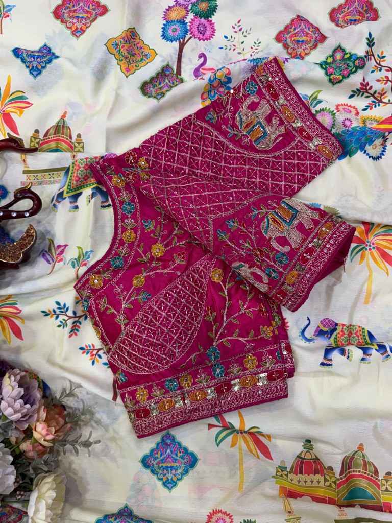 SOFT CHINNON SILK SEQUINS MULTI EMBROIDERY WORK SAREE