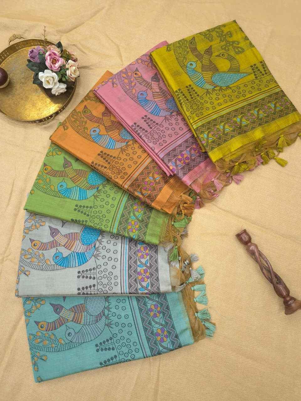 PREMIUM SOFT JUTE LINEN RESHAM WEAVING SAREE