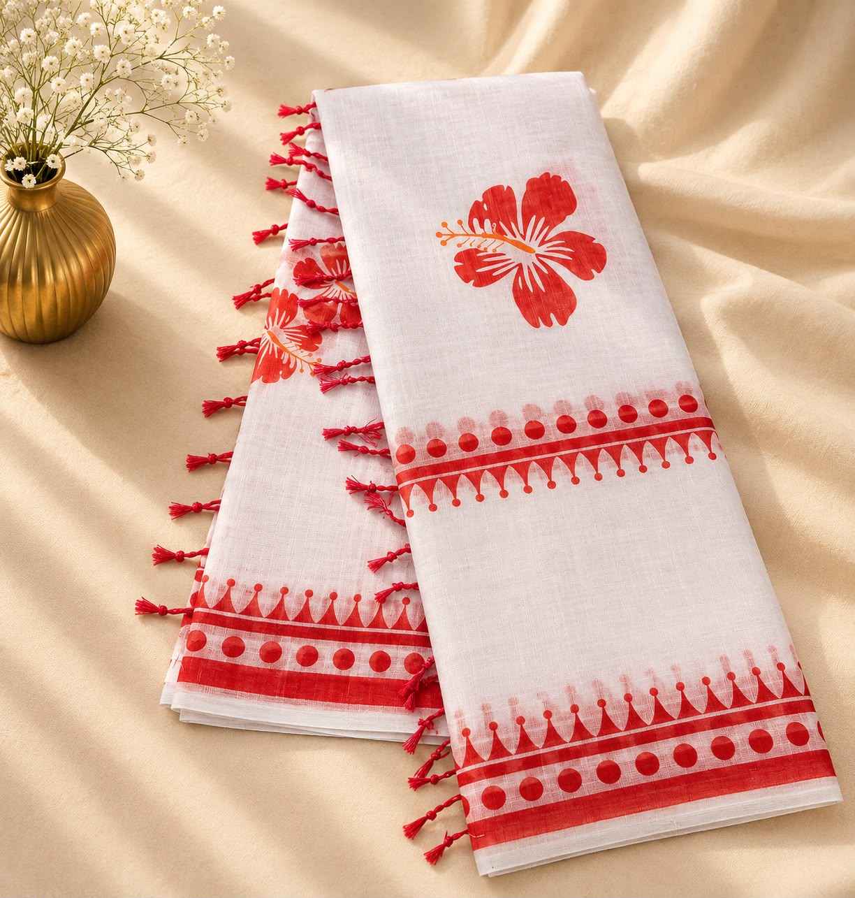 SOFT LINEN DIGITAL PRINTED SAREE 