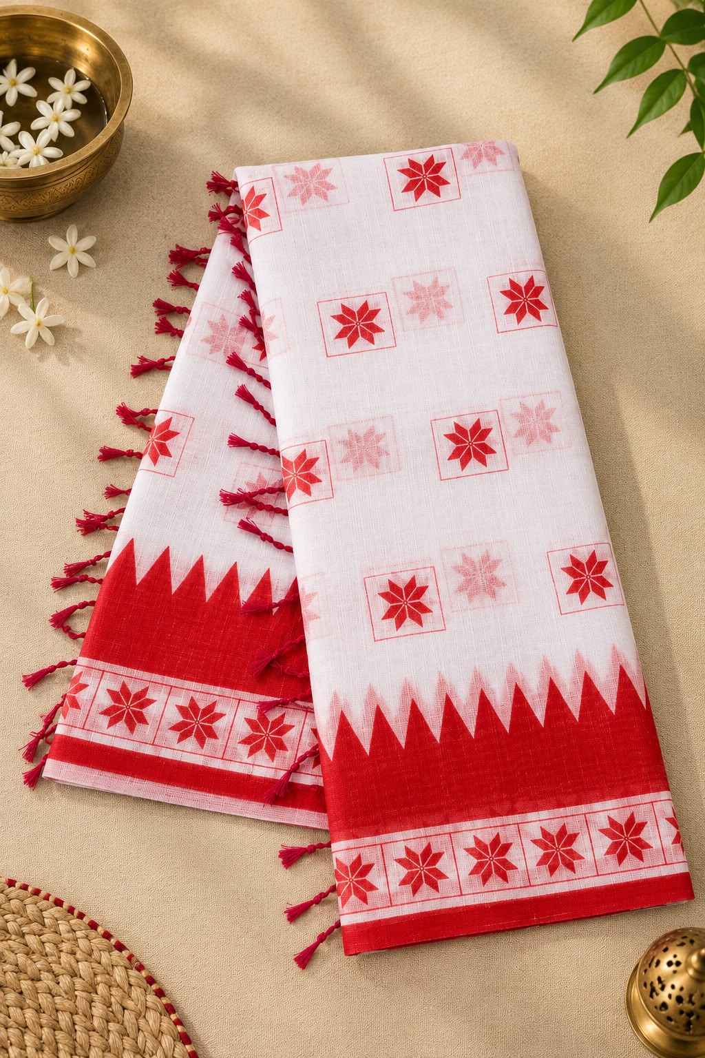 SOFT LINEN DIGITAL PRINTED SAREE 