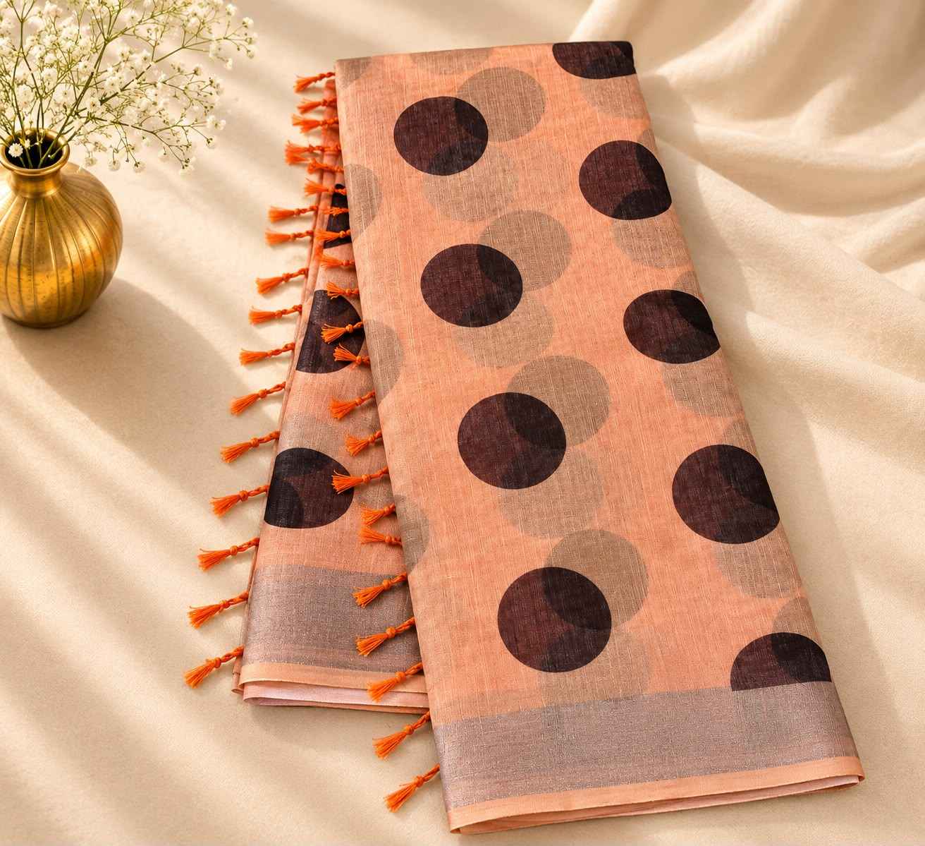SOFT LINEN DIGITAL PRINTED SAREE 