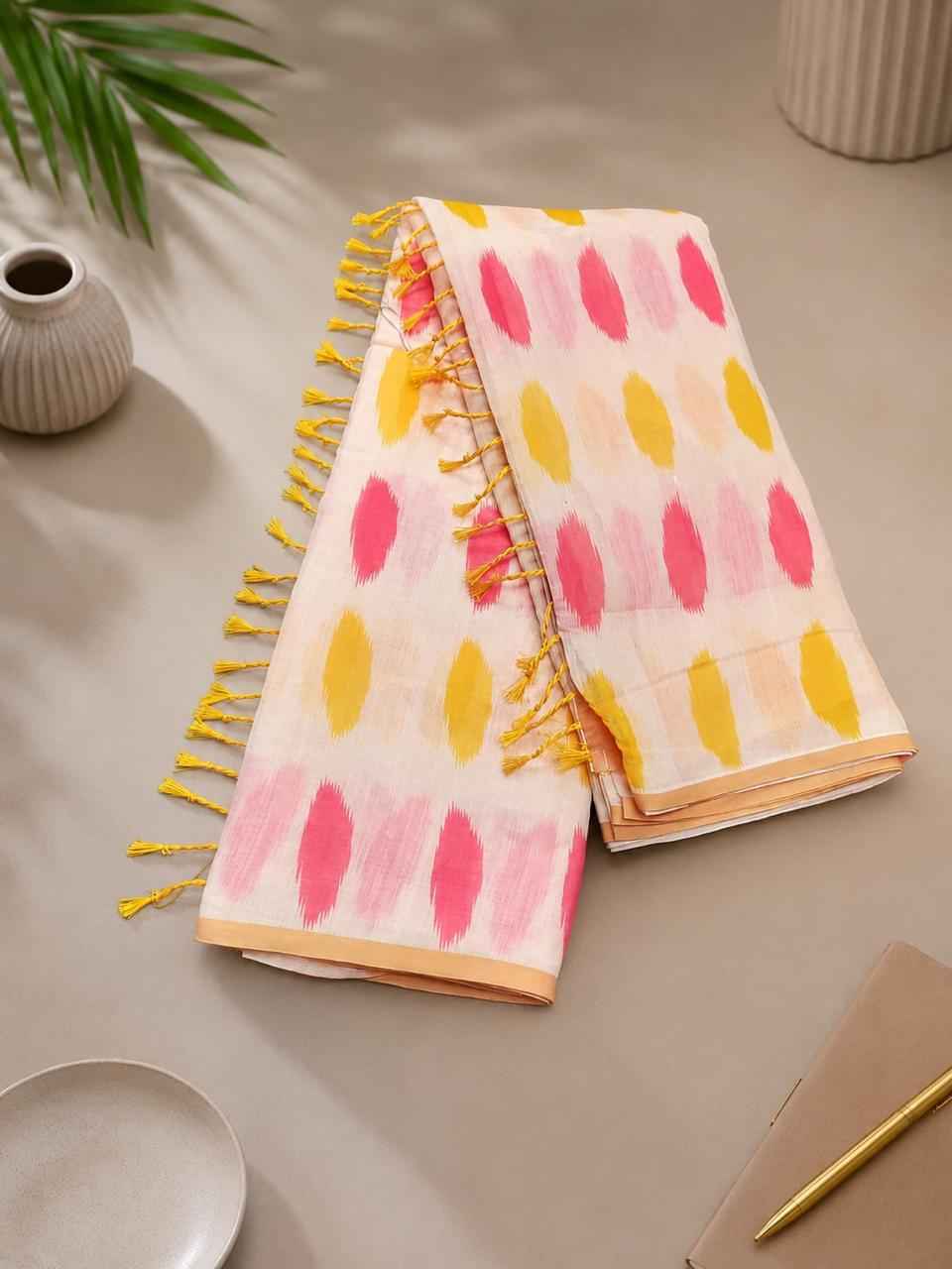 SOFT LINEN DIGITAL PRINTED SAREE 