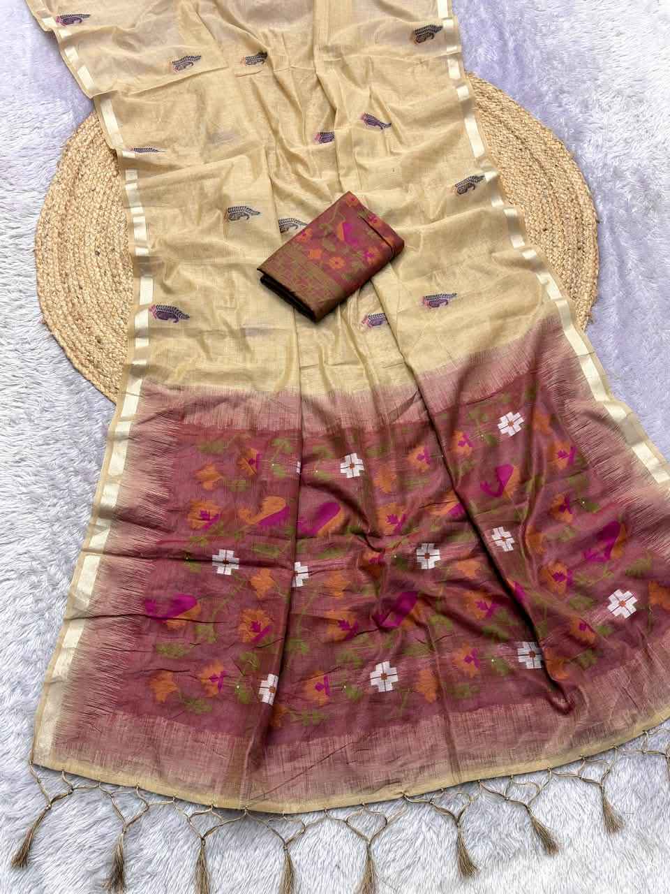 SOFT MOONGA COTTON ZARI WEAVING PAITHANI SAREE 2