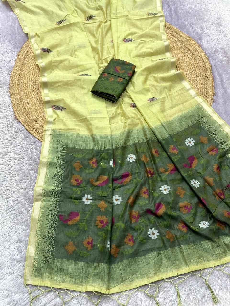 SOFT MOONGA COTTON ZARI WEAVING PAITHANI SAREE 2