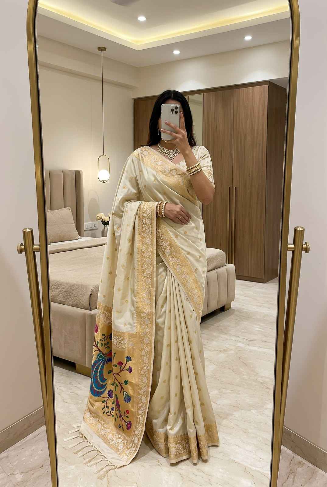 SOFT PETHANI SILK ZARI MEENAKARI WEAVING SAREE