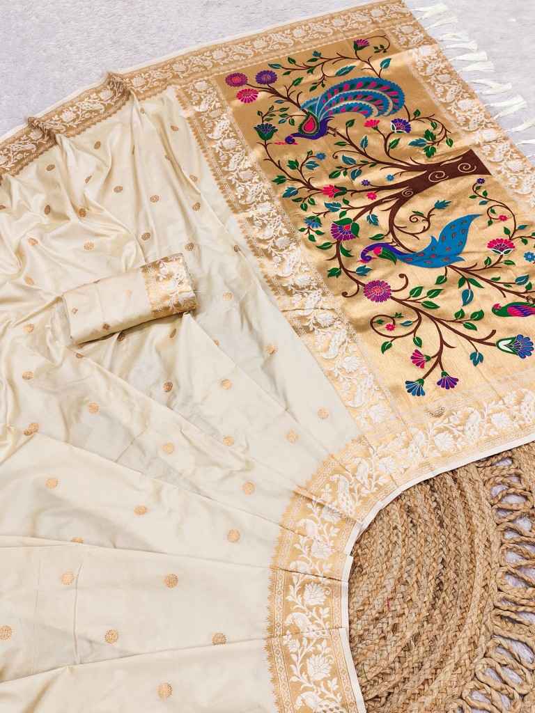 SOFT PETHANI SILK ZARI MEENAKARI WEAVING SAREE