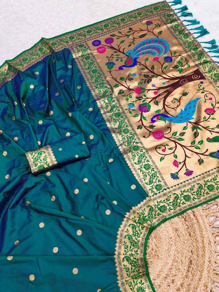 SOFT PETHANI SILK ZARI MEENAKARI WEAVING SAREE