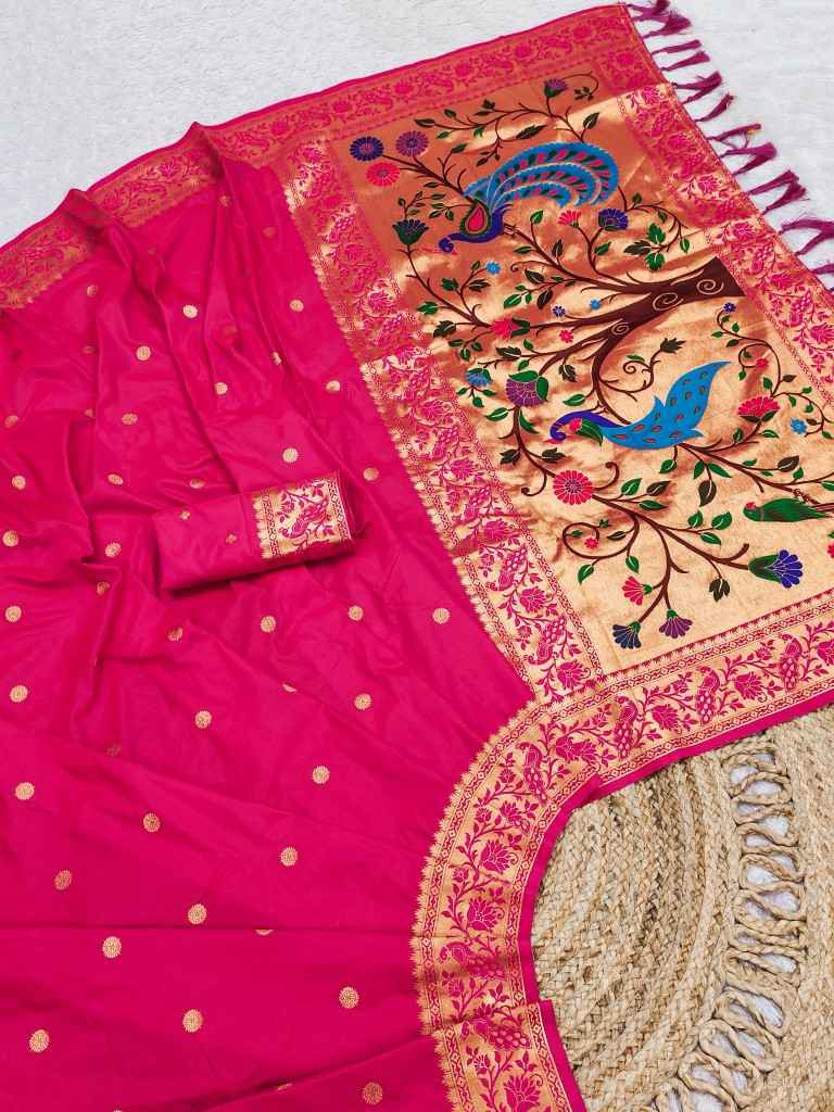 SOFT PETHANI SILK ZARI MEENAKARI WEAVING SAREE