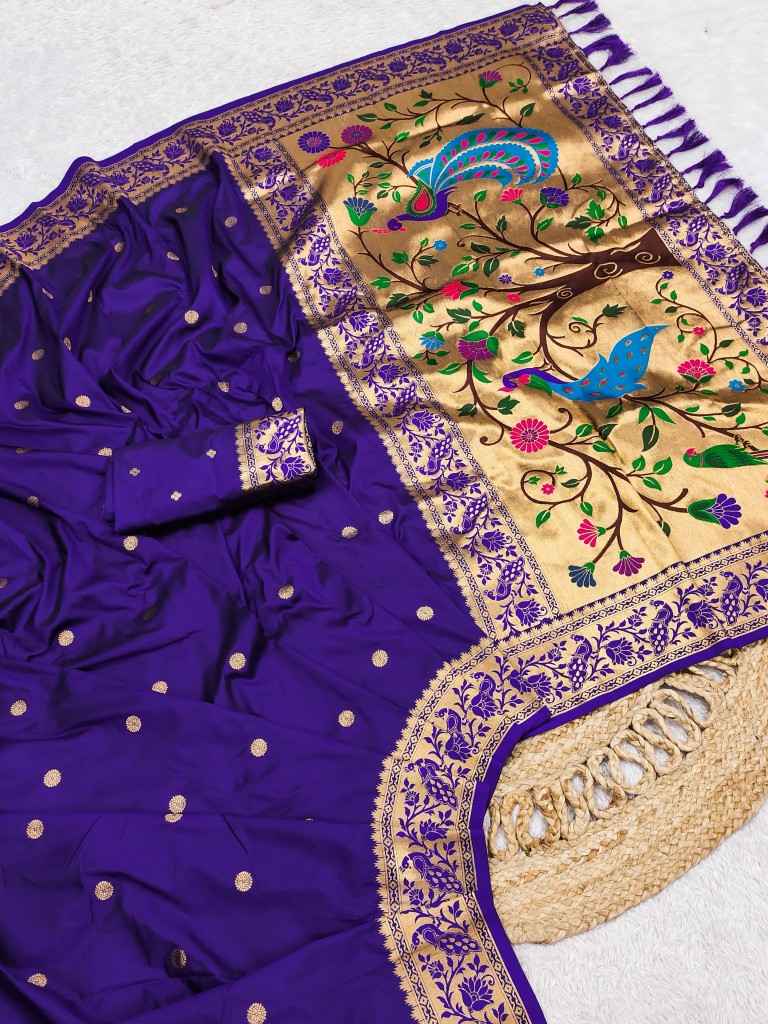 SOFT PETHANI SILK ZARI MEENAKARI WEAVING SAREE