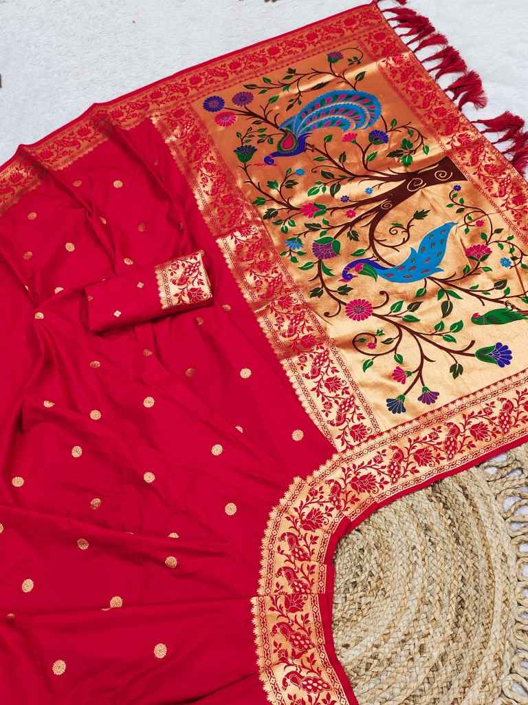 SOFT PETHANI SILK ZARI MEENAKARI WEAVING SAREE