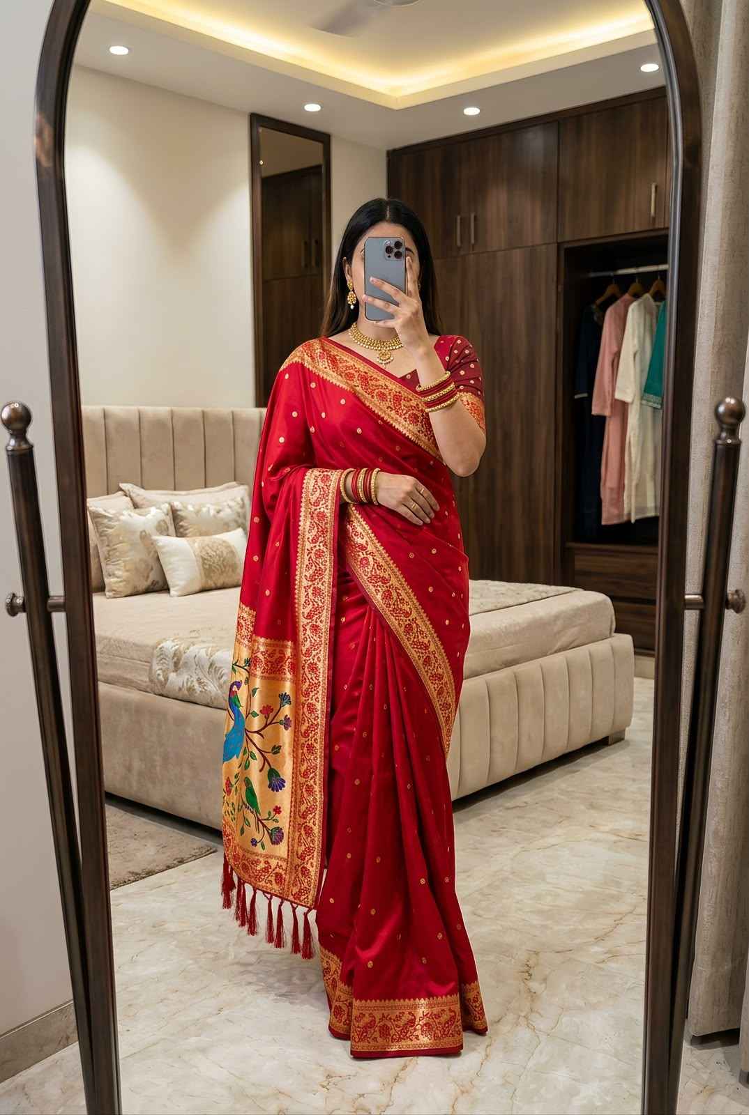 SOFT PETHANI SILK ZARI MEENAKARI WEAVING SAREE