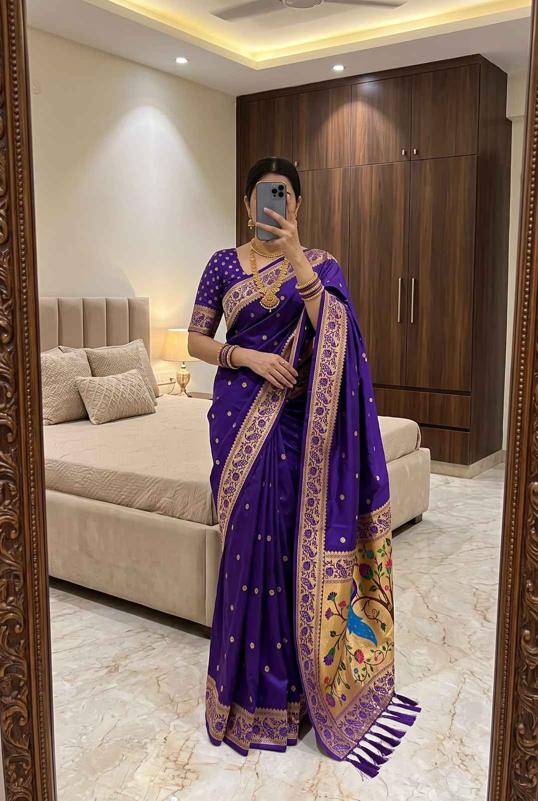 SOFT PETHANI SILK ZARI MEENAKARI WEAVING SAREE