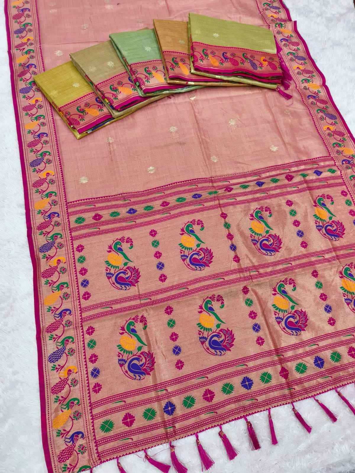 TISSUE PAITHANI MINA ZARI WEAVING WORK SAREE 1