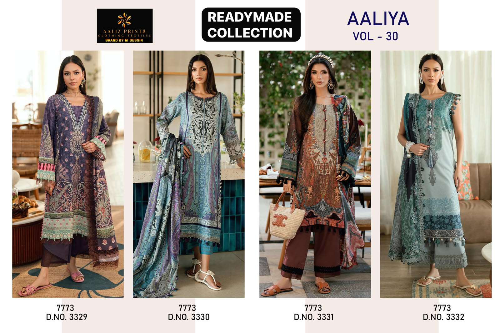 AALIZ PRINT AALIYA VOL-30 SOFT COTTON‎‎ PAKISTANI READYMADE SUIT