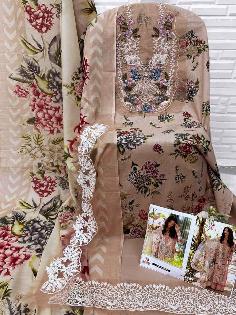 AASHA DESGNER D NO 1237AB PURE COTTON PAKISTANI DRESS MATERIAL 
