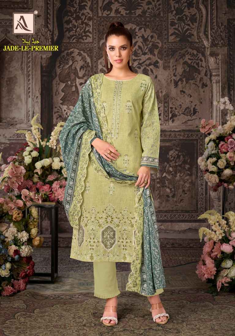 ALOK JADE LE PREMIER PURE CAMBRIC COTTON LINEN PAKISTANI DRESS MATERIAL
