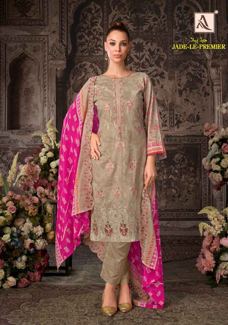 ALOK JADE LE PREMIER PURE CAMBRIC COTTON LINEN PAKISTANI DRESS MATERIAL